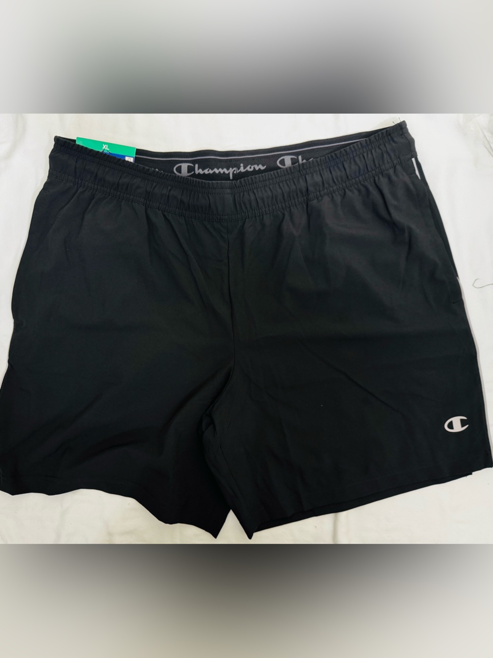 Champion Black Athletic Shorts with Logo